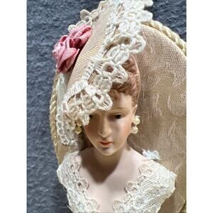 Vintage Victorian Style Doll Bust Wall Hanging Ornament Porcelain Woman